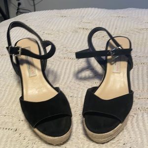 Chinese Laundry Kristin Cavallari Black Suede Wedges